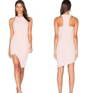 Jay Godfrey Blush Pink Gallagher Cocktail Dress with Asymmetric Hem